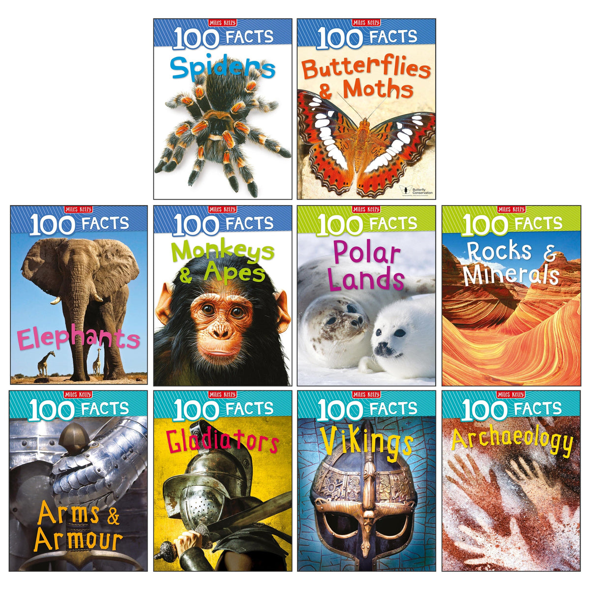 100 Facts Series by Steve Parker & Others 10 Books Collection Set - Ages 7+ - Paperback